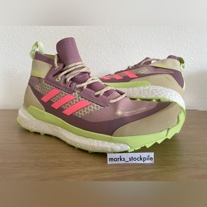 Adidas Terrex Free Hiker Gore Tex Hiking Shoes Acid Red Pulse Lime GW8698 Sz 10